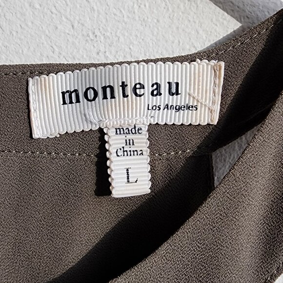 Monteau Olive Green Halter Tank Top Size Large - Picture 8 of 16